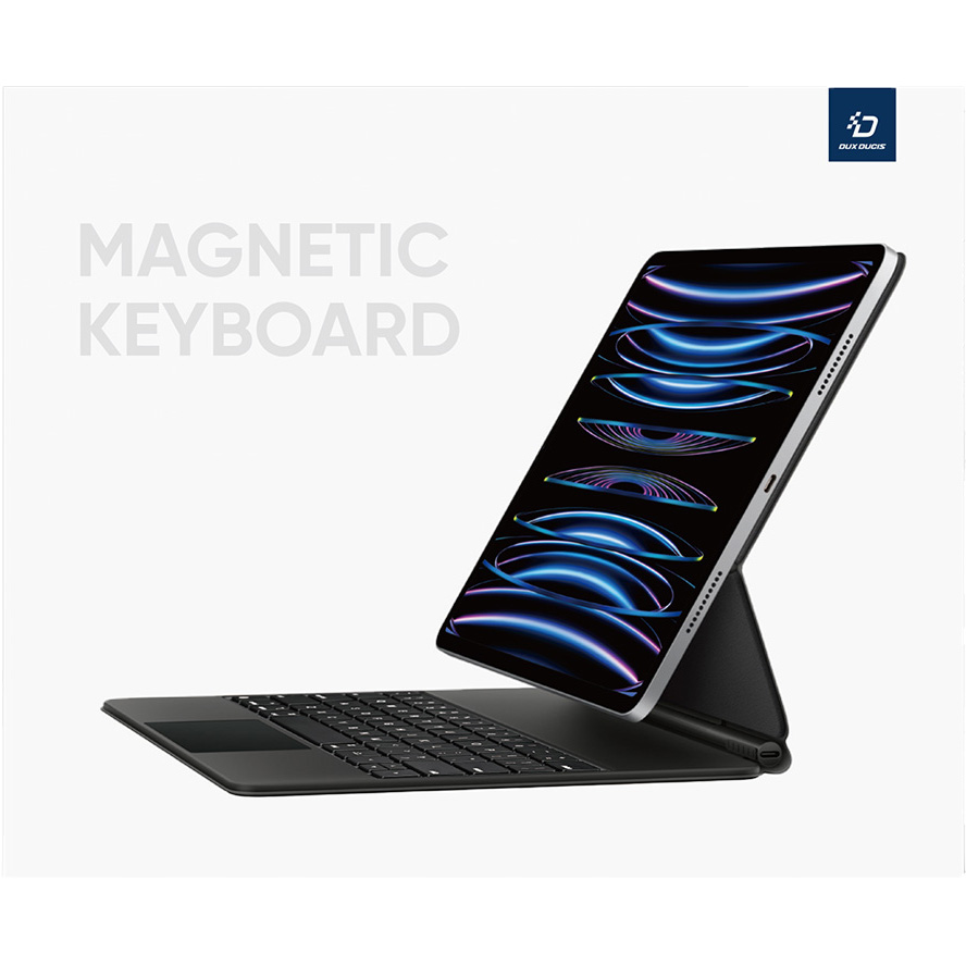 Etui z klawiaturą podświetlaną Bluetooth 5.2 Dux Ducis (seria MK) do iPad Pro 13" 7 gen. 2024, czarne